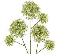 Briful Lot de 3 fleurs artificielles en forme de couronne avec longue tige, fleurs de printemps vert citron pour arrangement floral, fleurs artificielles pour décoration d'intérieur, printemps et été