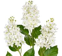 Briful Lot de 3 fleurs de lilas artificielles blanches en soie pour grands vases - Fleurs artificielles à longue tige pour mariage, arrangements floraux, décoration printemps-été - 76,2 cm de haut