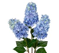 Briful Lot de 3 fleurs d'hortensia artificielles bleu clair de 73 cm de haut, fleurs en soie à longue tige pour arrangement floral, maison, ferme, bureau, hôtel