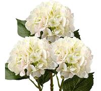 Briful Lot de 3 fleurs d'hortensia artificielles en soie avec longues tiges de 53,3 cm pour décoration de maison, de fête de mariage