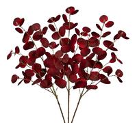 Briful Lot de 3 Tiges d'Eucalyptus Artificielles 80,8 cm - Feuilles en Soie, Fausses Plantes Argentées pour Décorations d'Automne et Arrangement Floral