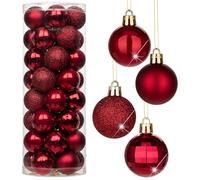 Briful Lot de 40 boules de Noël de 4 cm - Petites boules incassables à suspendre pour la maison, les festivals, les cadeaux de Noël