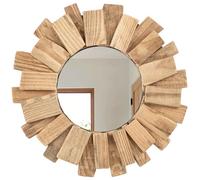 Briful Miroir rond rustique avec cadre en bois flotté - Ø 30 cm - Miroir mural décoratif en bois naturel pour maison de campagne, côtier ou bohème - 2 tailles pour salle de bain, salon ou couloir