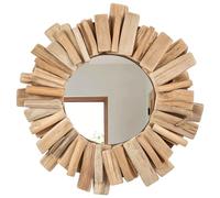 Briful Miroir rond rustique avec cadre en bois flotté - Ø 30 cm - Miroir mural décoratif en bois naturel pour maison de campagne, côtier ou bohème - 2 tailles pour salle de bain, salon ou couloir