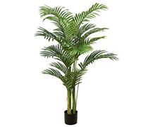 Briful Palmier areca artificiel - 15 troncs - Plante artificielle- Dypse tropicale - Lutescens - En pot - Pour intérieur et extérieur - Décoration de maison