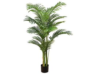 Briful Palmier areca artificiel - 15 troncs - Plante artificielle- Dypse tropicale - Lutescens - En pot - Pour intérieur et extérieur - Décoration de maison
