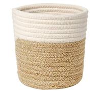Briful Panier en corde de coton tissée de 15 x 15 cm pour pots de fleurs d'intérieur en corde de jute pour plantes, jouets, travaux manuels, décoration d'intérieur moderne