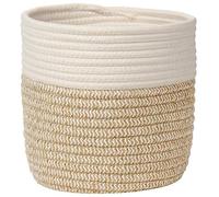 Briful Panier en corde de coton tissée de 20 x 20 cm pour pots de fleurs d'intérieur en jute pour fleurs, jouets, travaux manuels, décoration d'intérieur rustique