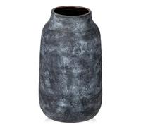Briful Vase en céramique de 28 cm de haut pour fleurs, vase bleu rustique blanchi à la chaux, grand vase à fleurs avec ouverture de 10,2 cm pour pampa, plantes sèches, fleurs fraîches, décoration de