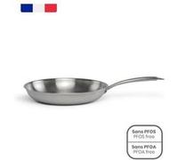 Brigade - Poele en acier inoxydable 24 cm - MEP158 - Acier inoxydable Triply - Tous feux dont induction - Made in France