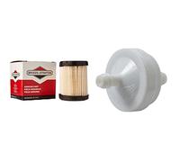 Briggs & Stratton Filtre à air Briggs and Stratton d’Origine 591583, Marron & Briggs & Stratton Filtre à Carburant d’Origine 394358S (75 microns)
