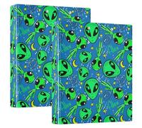 Bright Alien Space Lot de 2 classeurs à 3 anneaux en D A4 avec 200 feuilles pour enfants, fournitures scolaires, femmes et hommes