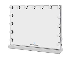 Bright Beauty Vanity - Namira - 58x46cm - Miroir de Maquillage avec éclairage - Blanc - Miroir Hollywood - Intensité Variable