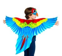 Bright Bird Costume, Double-Sided Apparel, Holiday Outfit with Wing Feature | Soft Fabric, Parrot Wing Attire, Cute Dress for Masquerade and Holiday Celebrations