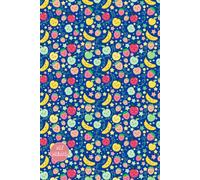 Bright Blue Cute Fruit Notebook: Colorful Smiling Fruit Illustration Memo Book with Date Header, 6 x 9 Inches, 120 Pages for Daily Writing, Notes, and Journaling