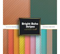 Bright Boho Stripes scrapbook paper: Double-Sided Decorative Craft Papers for JunkJournals, Wrapping, Card Making, Mixed Media & More