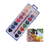Bright Colors Pigment - Artist Craft Brush,Gouache Drawing Canvas Bundle | Special Heart Shaped Pan Layout | Festive Celebration Gift Present Crafting,Beginner Professional Painters Learning Accessory