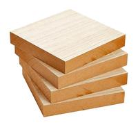Bright Creations Lot de 4 carrés en bois MDF brut pour travaux manuels, blocs de bois, 2,5 cm d'épaisseur (15,2 x 15,2 cm)