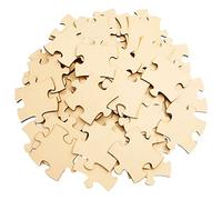 Bright Creations Lot de 50 pièces de puzzle vierges - 7,6 x 8,9 cm - MDF marron - Pièces de puzzle en bois pour travaux manuels et découpes à peindre
