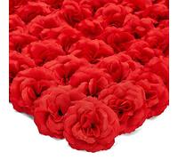 Bright Creations Lot de 50 Roses artificielles sans Tige en Soie pour décorations, Mariages, Bouquets artificiels - 7,6 cm