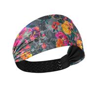 Bright Flowers on the Marble Bandeau élastique élastique pour femme Pour entraînement de football, gym, basket-ball