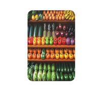 Bright Fruit and Vegetable Market Aimant de réfrigérateur rectangulaire impression complète pour réfrigérateur, tableau blanc, casier, bureau et décoration de voiture
