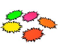 Bright Ideas Lot de 25 cartes fluorescentes en forme d'étoile