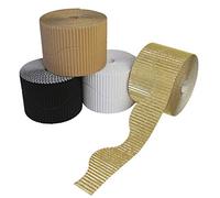 Bright Ideas Lot de 4 rouleaux de bordure ondulée pour présentoirs scolaires, assortiment neutre, 57 mm x 7,5 m (15 m une fois divisé), BI7873