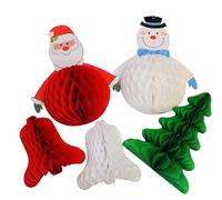 Bright Ideas Retro PK05 Décorations de Noël à Suspendre en nid d'abeille 4 Formes festives Assorties