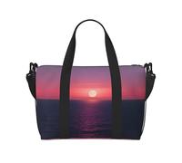 Bright Moon at Sea Sac de gym pour femme, sac de week-end, sac à bandoulière pour femme et homme, noir, One Size