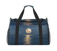Bright Moon at Sea Sac de week-end imprimé hippie Sac de gym avec bagage à main Sac de week-end