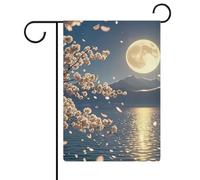 Bright Moon Drapeau de jardin haut à suspendre double face 30,5 x 45,7 cm, drapeau vertical en lin, drapeaux de maison durables pour fêtes de vacances décoratives en plein air