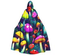 Bright Mushrooms Cape à capuche unisexe médiévale Viking pour Halloween, cosplay, fête de Noël