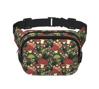 Bright Mushrooms Sac banane tendance pour homme et femme pour entraînement, course à pied, voyage, randonnée, Noir , Taille unique