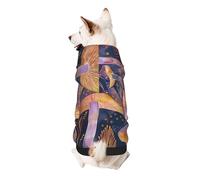 Bright Mushrooms Sweat à capuche imprimé pour chiot, doux, confortable et respirant pour animaux de compagnie, vêtements mignons pour chiens, chats et petits animaux de compagnie, taille L