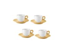 Bright mustard yellow SET DE 4 TASSES À CAFÉ AVEC SOUS-TASSES "EVERYDAY"