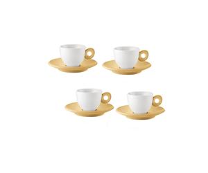 Bright mustard yellow SET DE 4 TASSES À CAFÉ AVEC SOUS-TASSES "EVERYDAY"