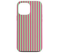 Bright Pink and Green Striped Spring Color Design Coque pour iPhone 13 Pro Max