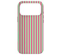 Bright Pink and Green Striped Spring Color Design Coque pour iPhone 17 Pro Max
