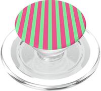 Bright Pink and Green Striped Spring Color Design PopSockets PopGrip pour MagSafe