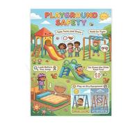 Bright Playground Tips Poster Canvas Wall-Art for After School Program or Youth Center Decor(Unframed,16x24inch(40x60cm))