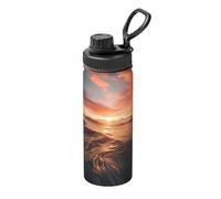 Bright Red Sunset Bouteille d'eau isotherme en acier inoxydable de 532 ml pour sports de plein air, camping, gym, sport