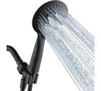 BRIGHT SHOWERS Pommeau de douche à main à 9 réglages de pulvérisation avec tuyau de douche flexible de 152,4 cm et support de montage réglable en bronze huilé