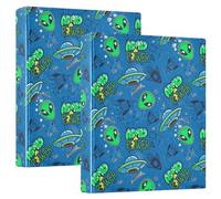 Bright Space Alien Lot de 2 classeurs à 3 anneaux en D A4 avec 200 feuilles pour enfants, fournitures scolaires, femmes et hommes