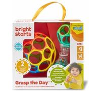 BRIGHT STARS Coffret cadeau de naissance O'Ball avec 2 jouets bébé: un hochet et une O Ball Classique rouge, jaune bleu et vert