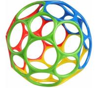 BRIGHT STARS Oball Classic balle flexible, facile a manipuler, jouet d'activité sensorielle, multicolore 0M+