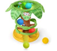 Bright Starts,2 in 1 Tropical Twirl Ball Tower with Lights and Music,5 Balls Included,Unisex,6+ Months