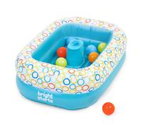 Bright Starts Bathe & Giggle - Baignoire bébé 2-en-1 gonflable avec balles flottantes, pompe intégrée, design portable, se dégonfle et se plie facilement, dès 6 mois