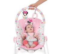 Bright Starts, Disney Baby, Transat Evolutif Minnie Forever Besties, Vibrations Apaisantes, Arche de Jeu Amovible avec 2 Jouets, Siège Inclinable, Jusqu'à 18 kg, à Partir de 0 Mois 12209