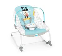 Bright Starts, Disney Baby, Transat Evolutif Original Bestie Mickey, Vibrations Apaisantes, Arche de Jeu Amovible avec 2 Jouets, Siège Inclinable, Jusqu'à 18 kg, à Partir de 0 Mois 12561